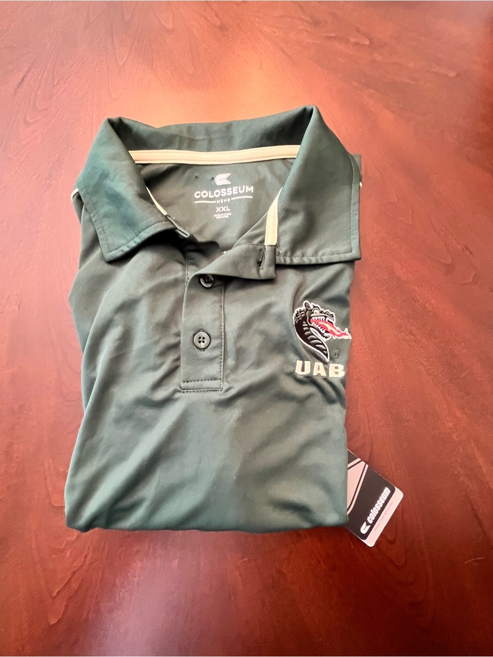 Colosseum UAB Dark Green Polo with Logo